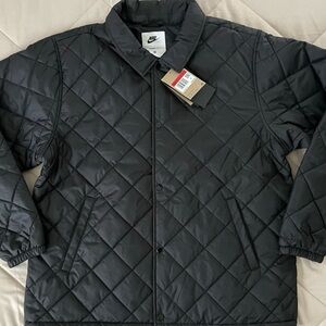 Sale Nike Black Quilted Diamond-Pattern Puffer Jacket size large loose fit new